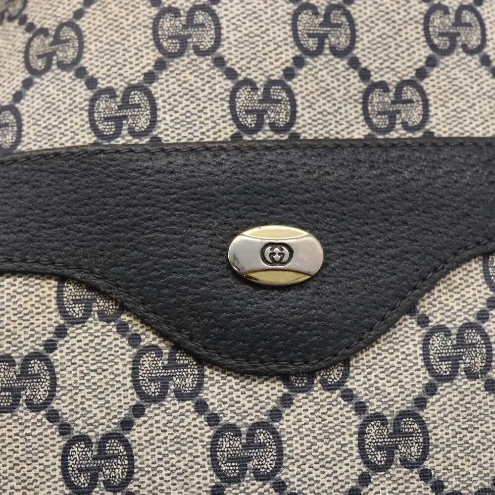 Gucci GG Supreme Web Tote Bag Navy Gold 120 02 003 Blue